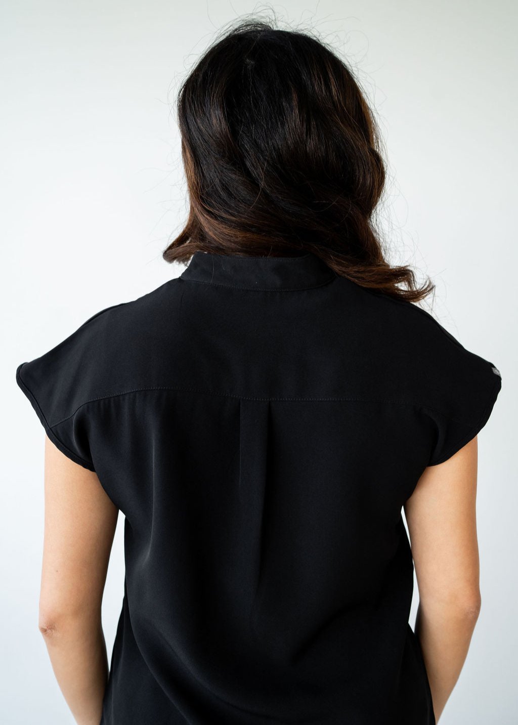 Elevated Mandarin Collar Scrub Top