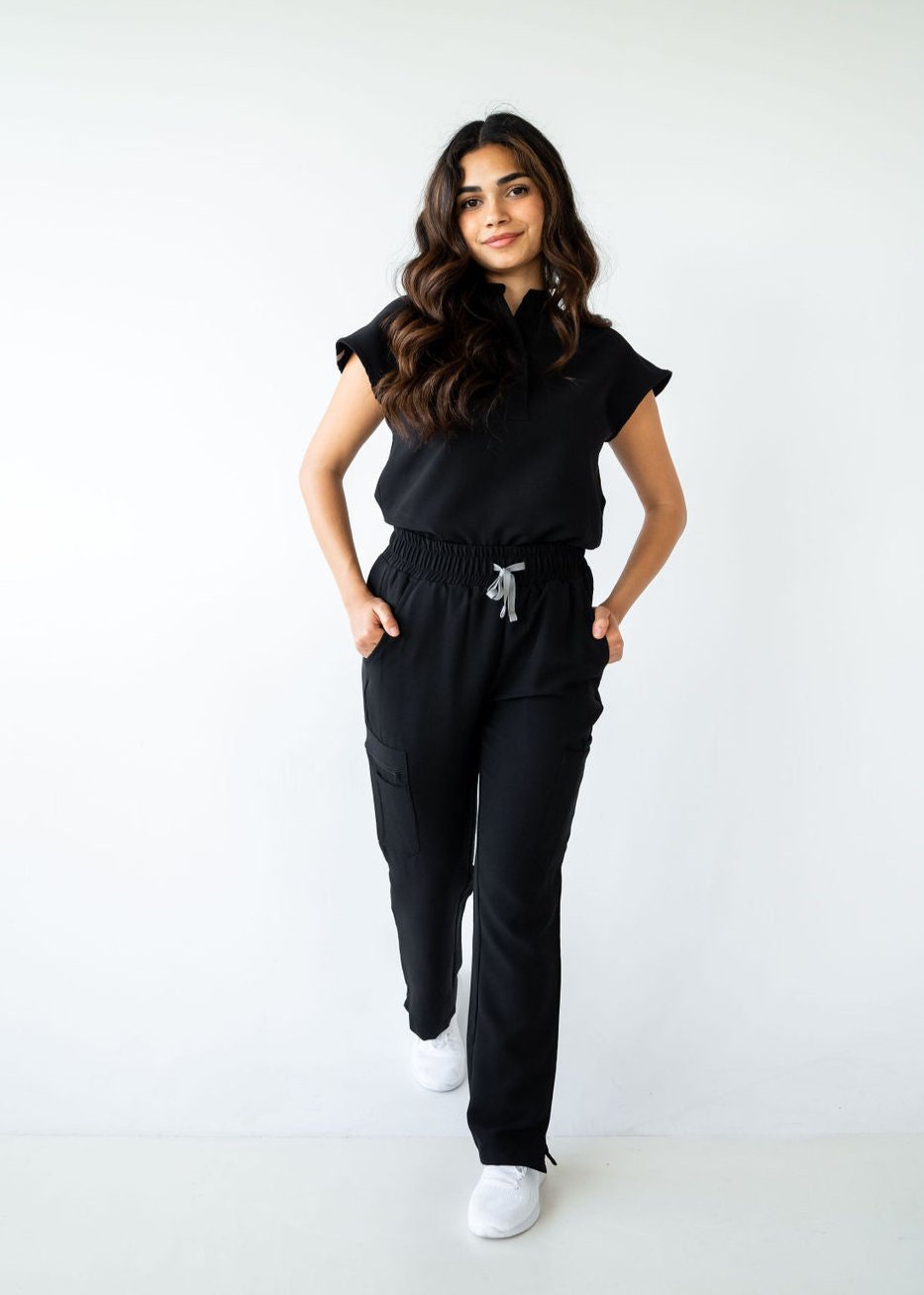 Chic Straight Leg Scrub Pants