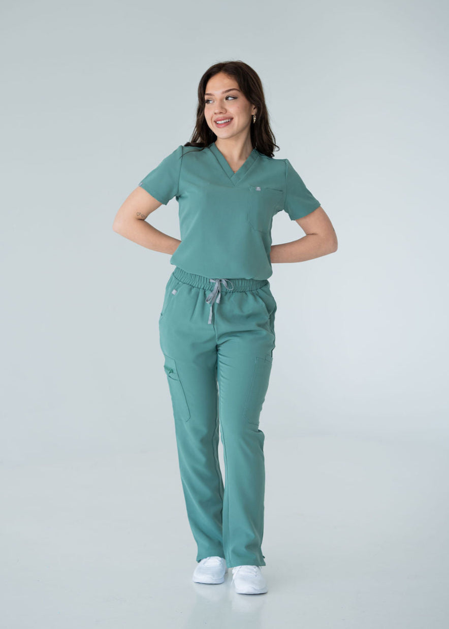 Chic Straight Leg Scrub Pants