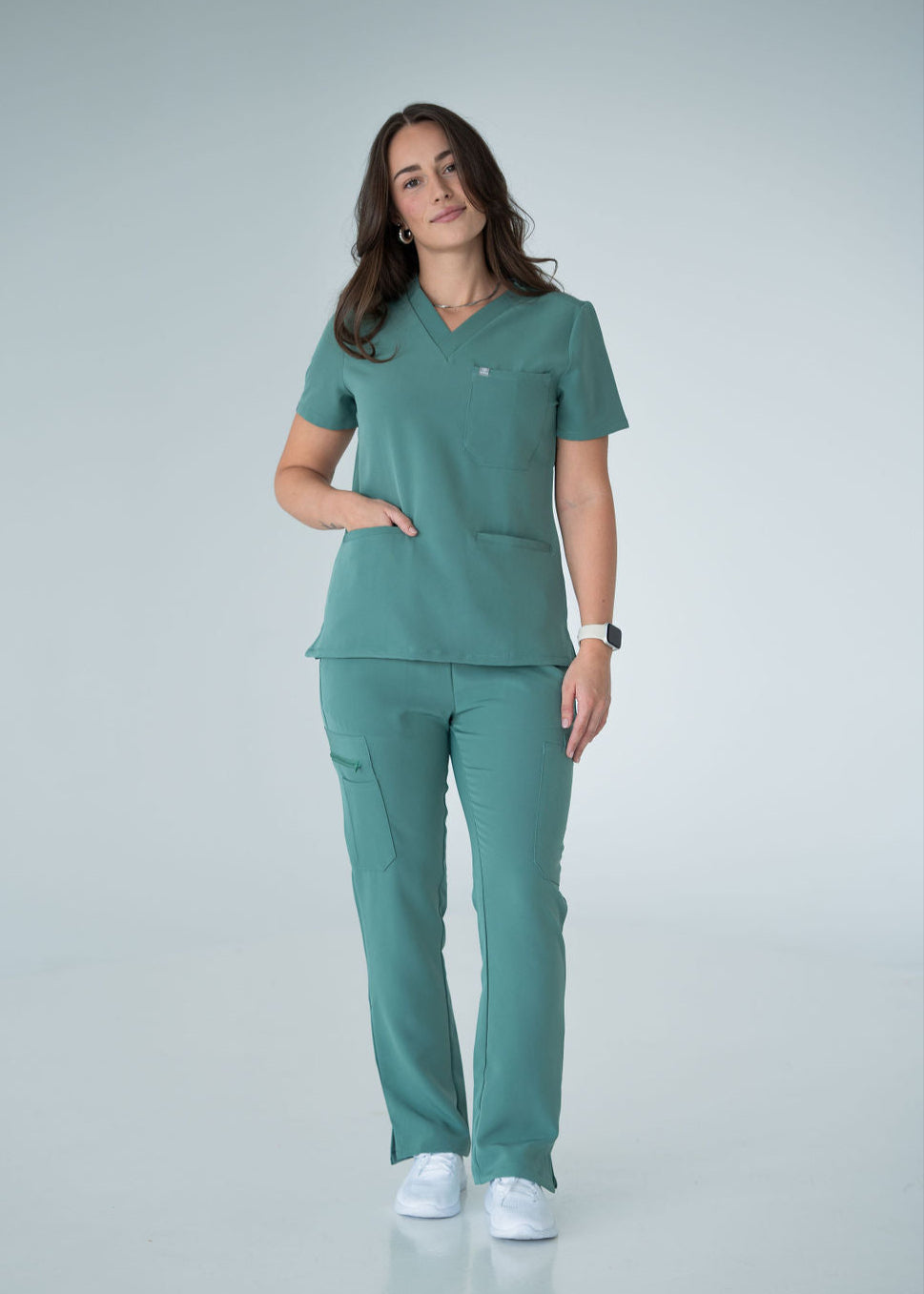 Practical Three-Pocket Scrub Top
