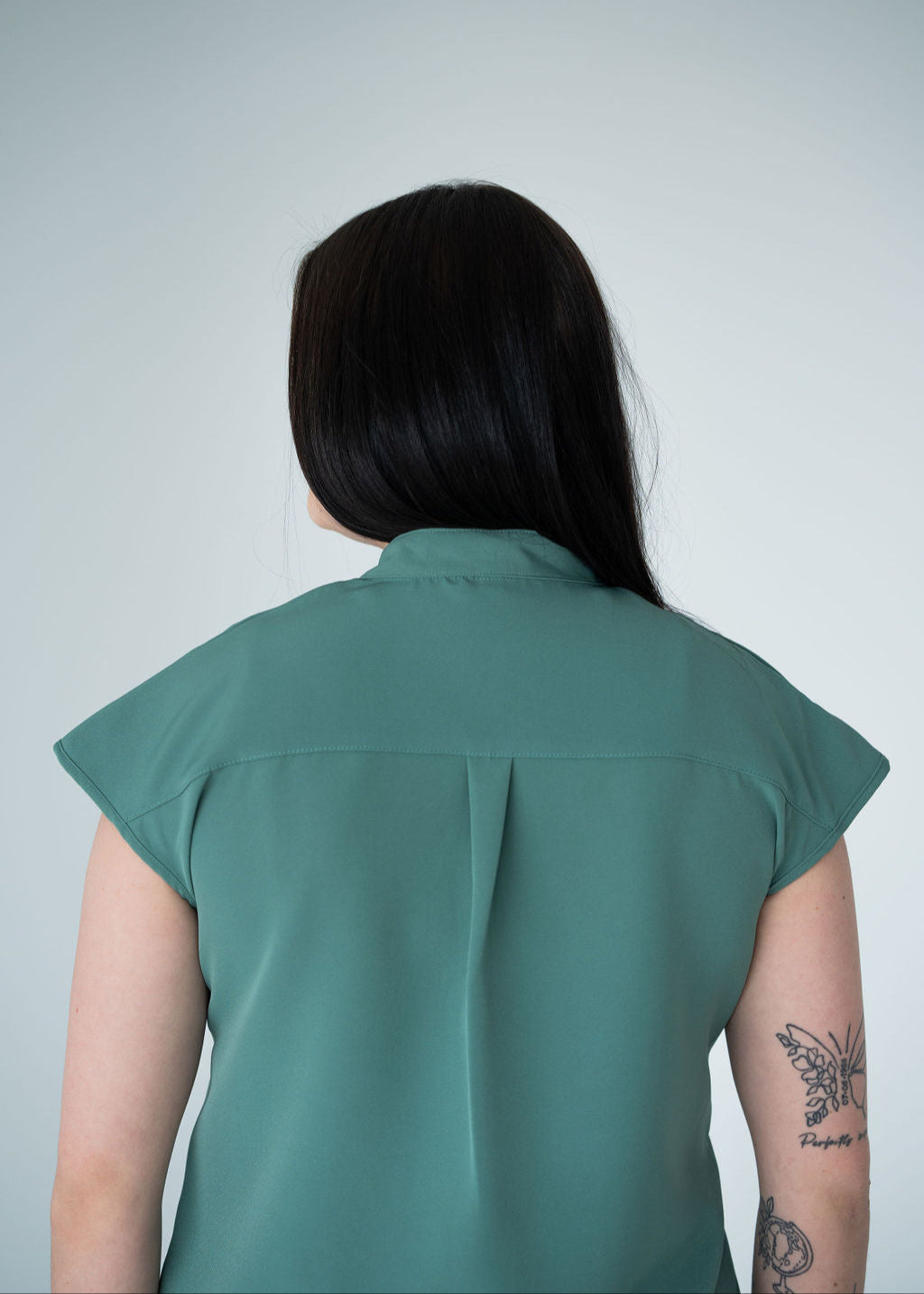 Elevated Mandarin Collar Scrub Top