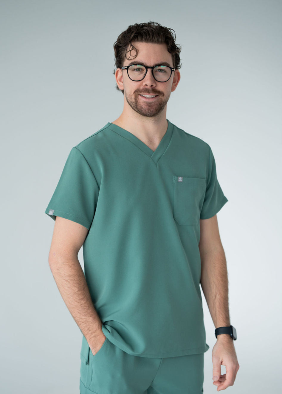 Traditional One-Pocket Scrub Top
