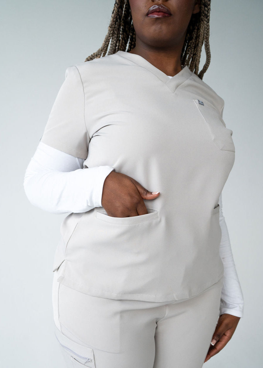 Practical Three-Pocket Scrub Top
