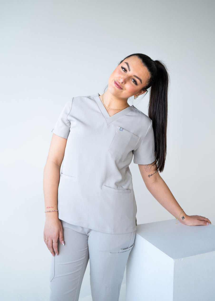 Practical Three-Pocket Scrub Top