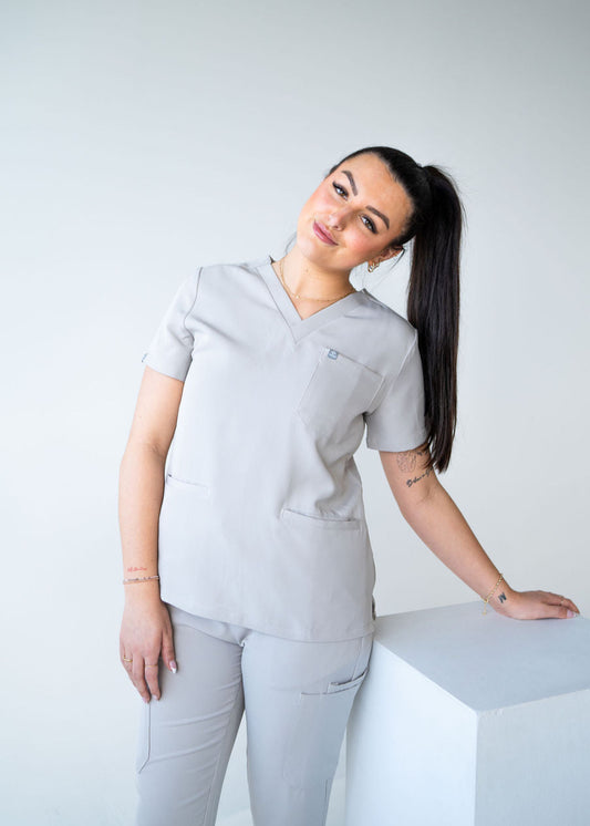 Practical Three-Pocket Scrub Top