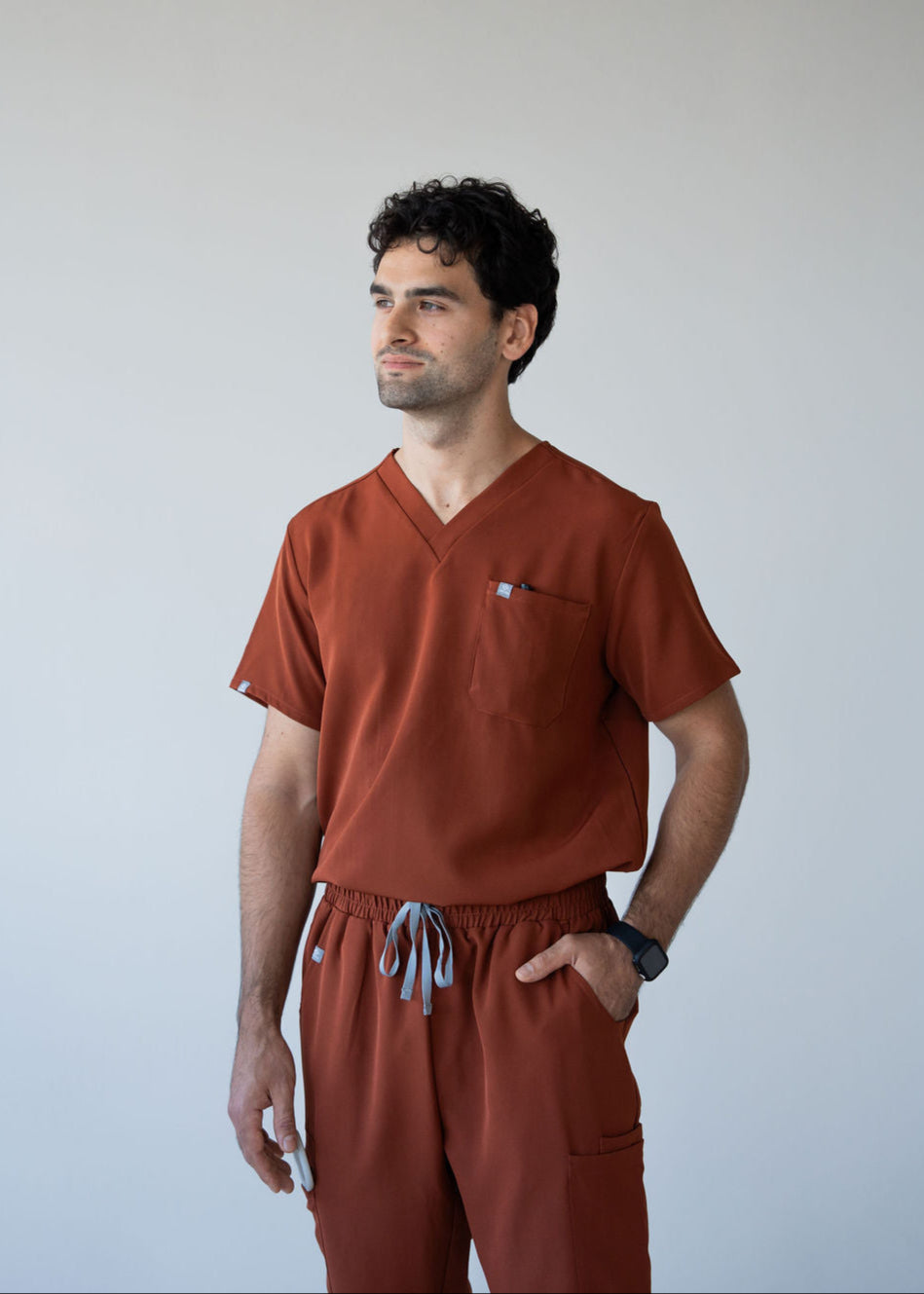 Traditional One-Pocket Scrub Top