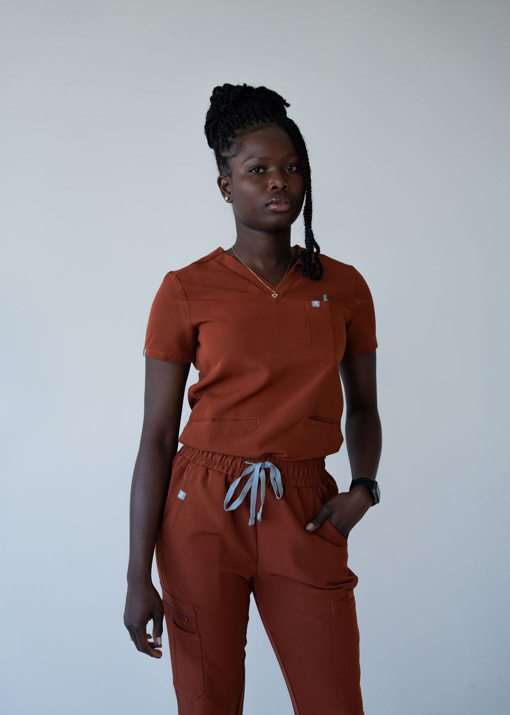 Practical Three-Pocket Scrub Top
