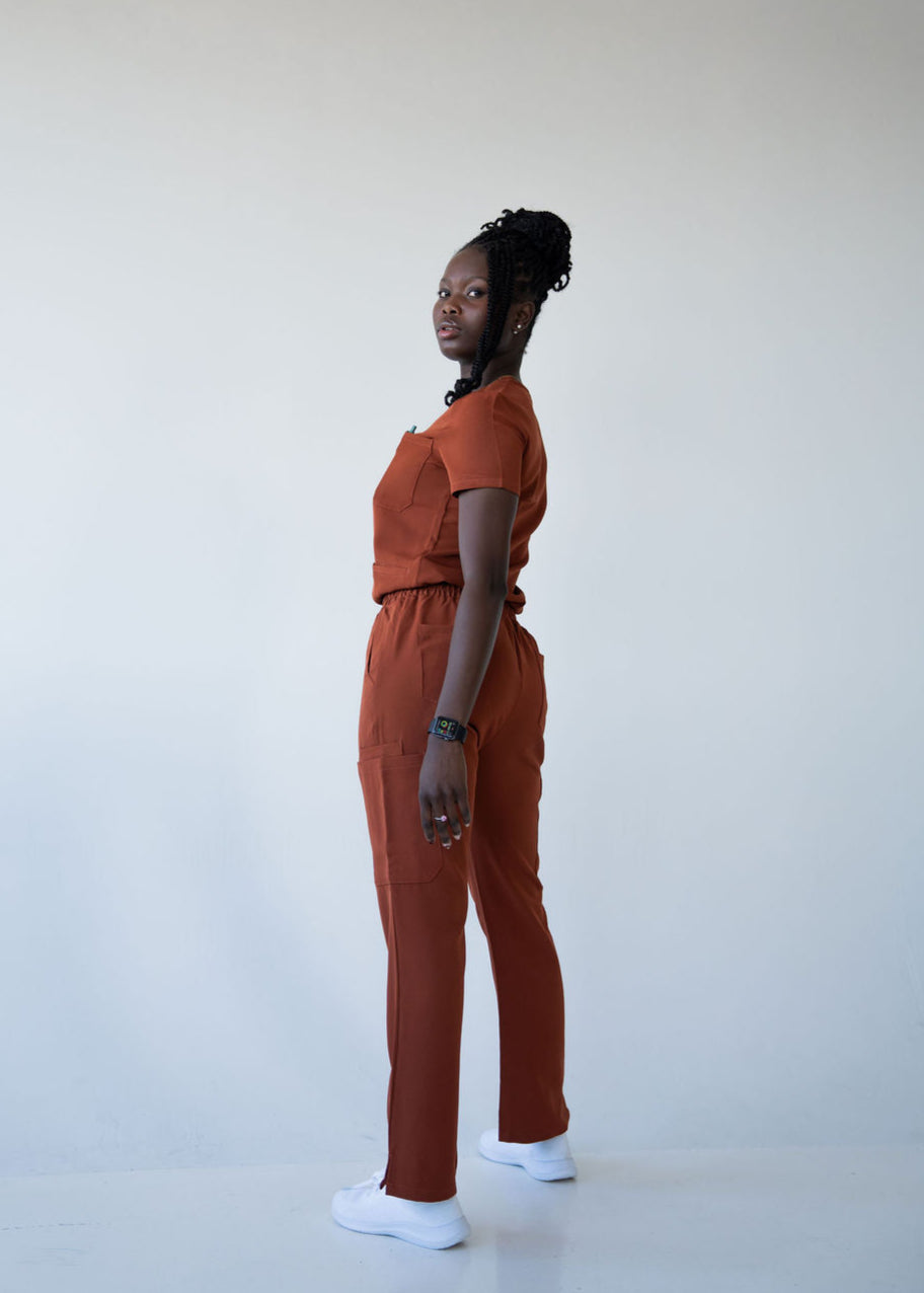 Chic Straight Leg Scrub Pants
