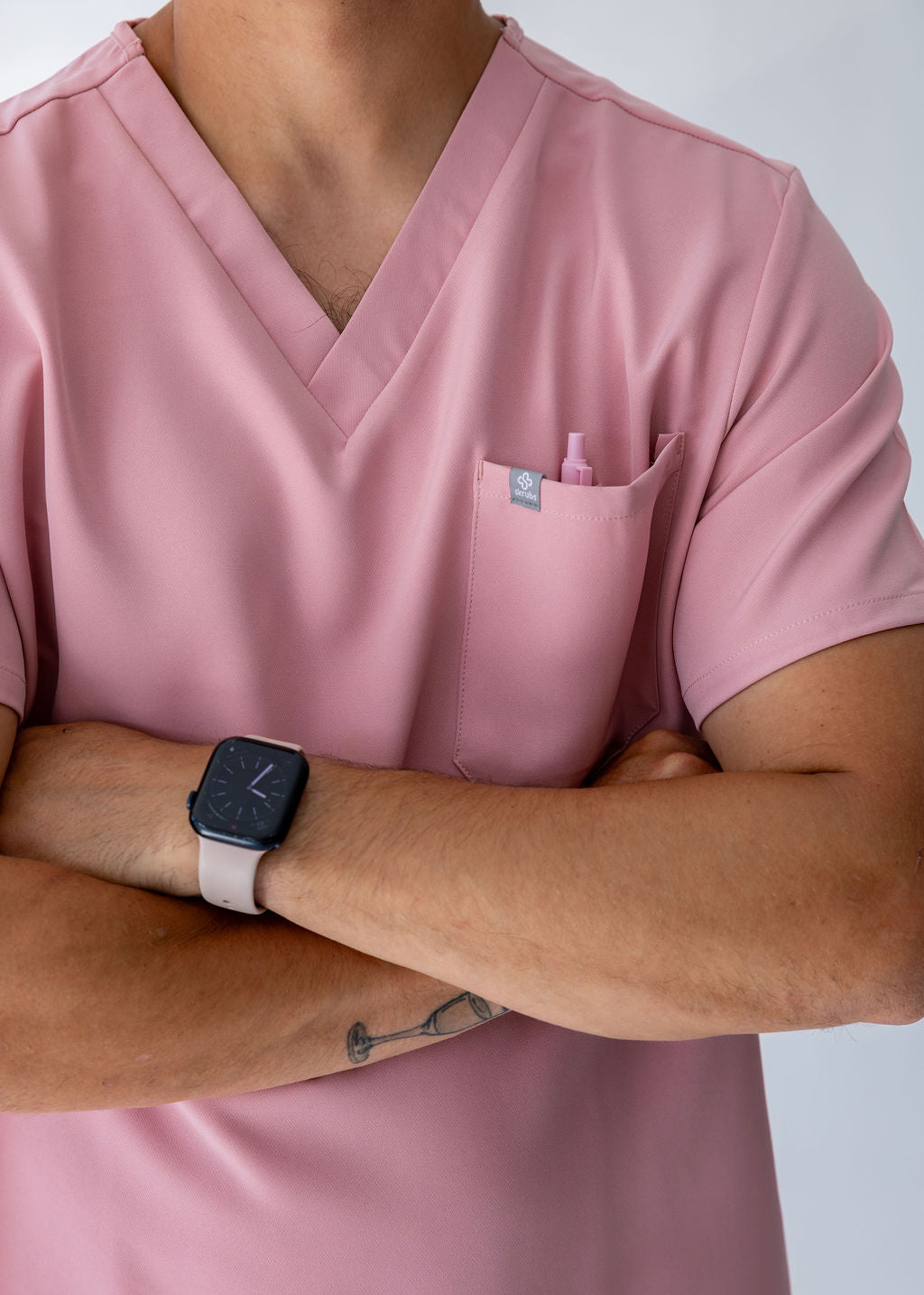 Traditional One-Pocket Scrub Top