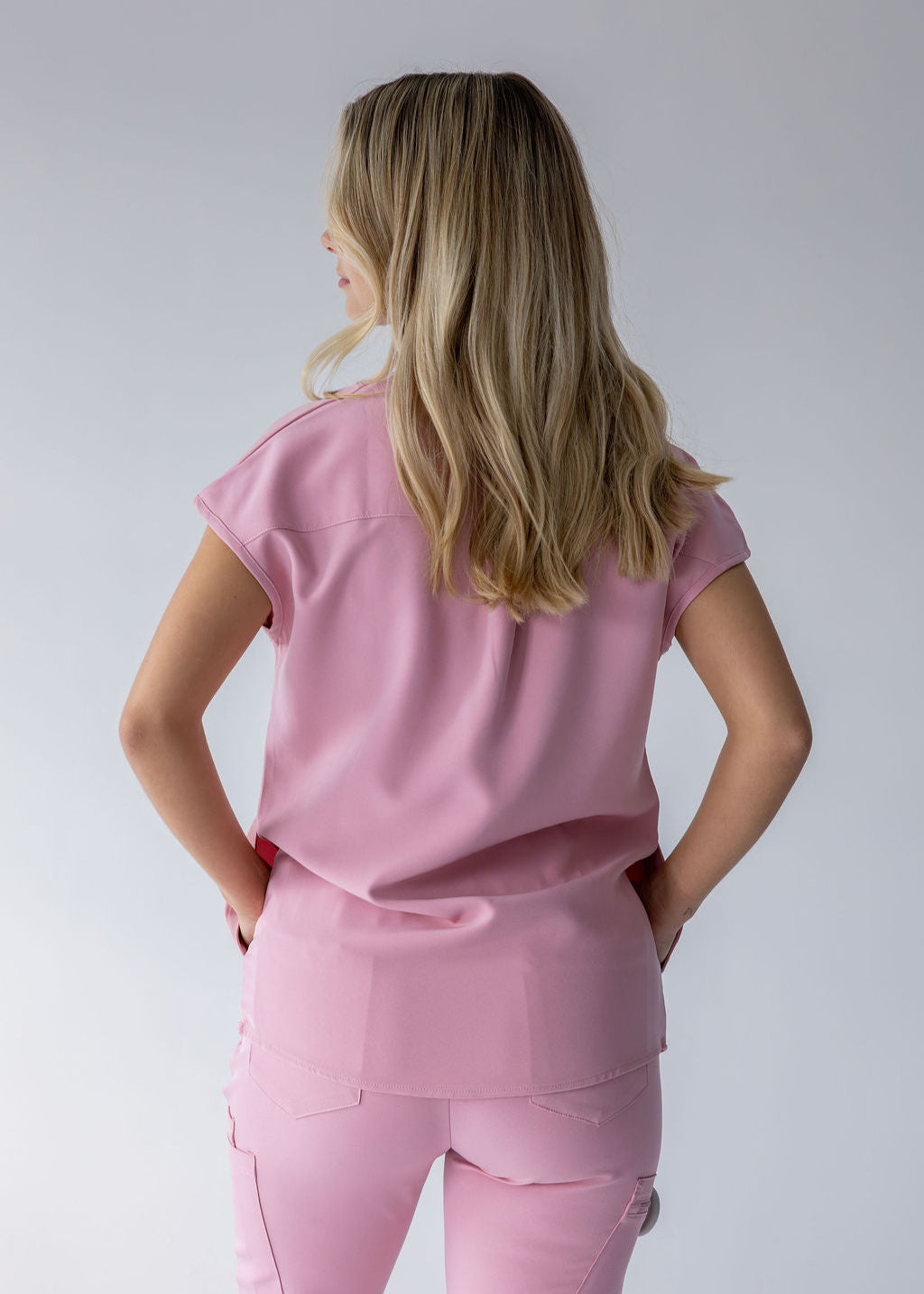 Elevated Mandarin Collar Scrub Top