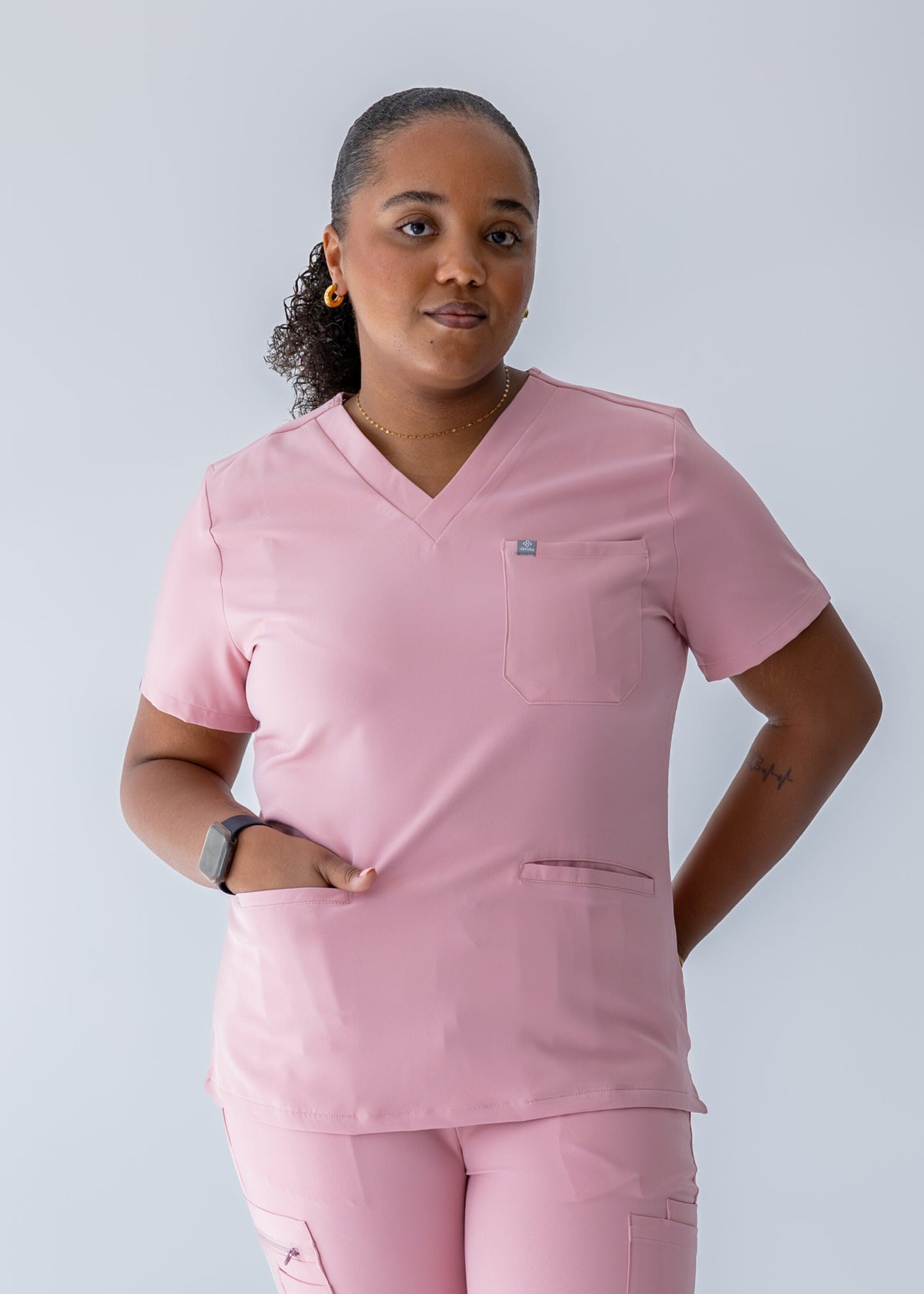 Practical Three-Pocket Scrub Top