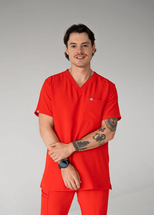 Traditional One-Pocket Scrub Top