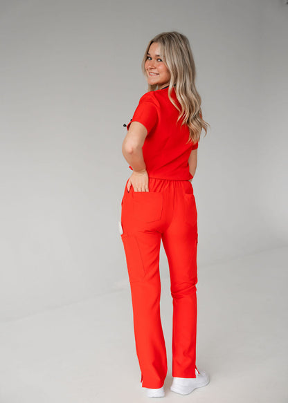 Chic Straight Leg Scrub Pants