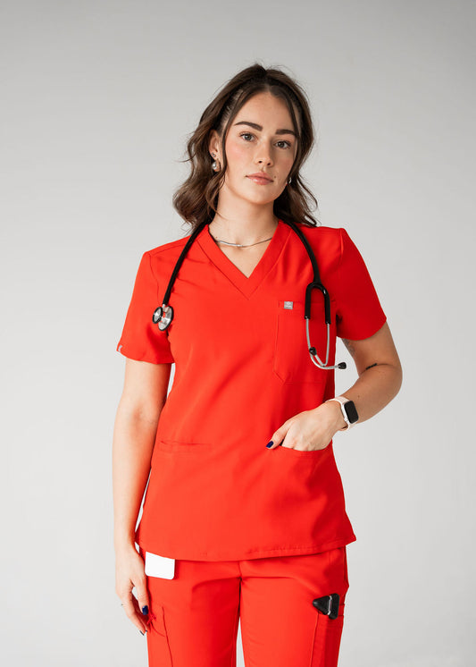 Practical Three-Pocket Scrub Top