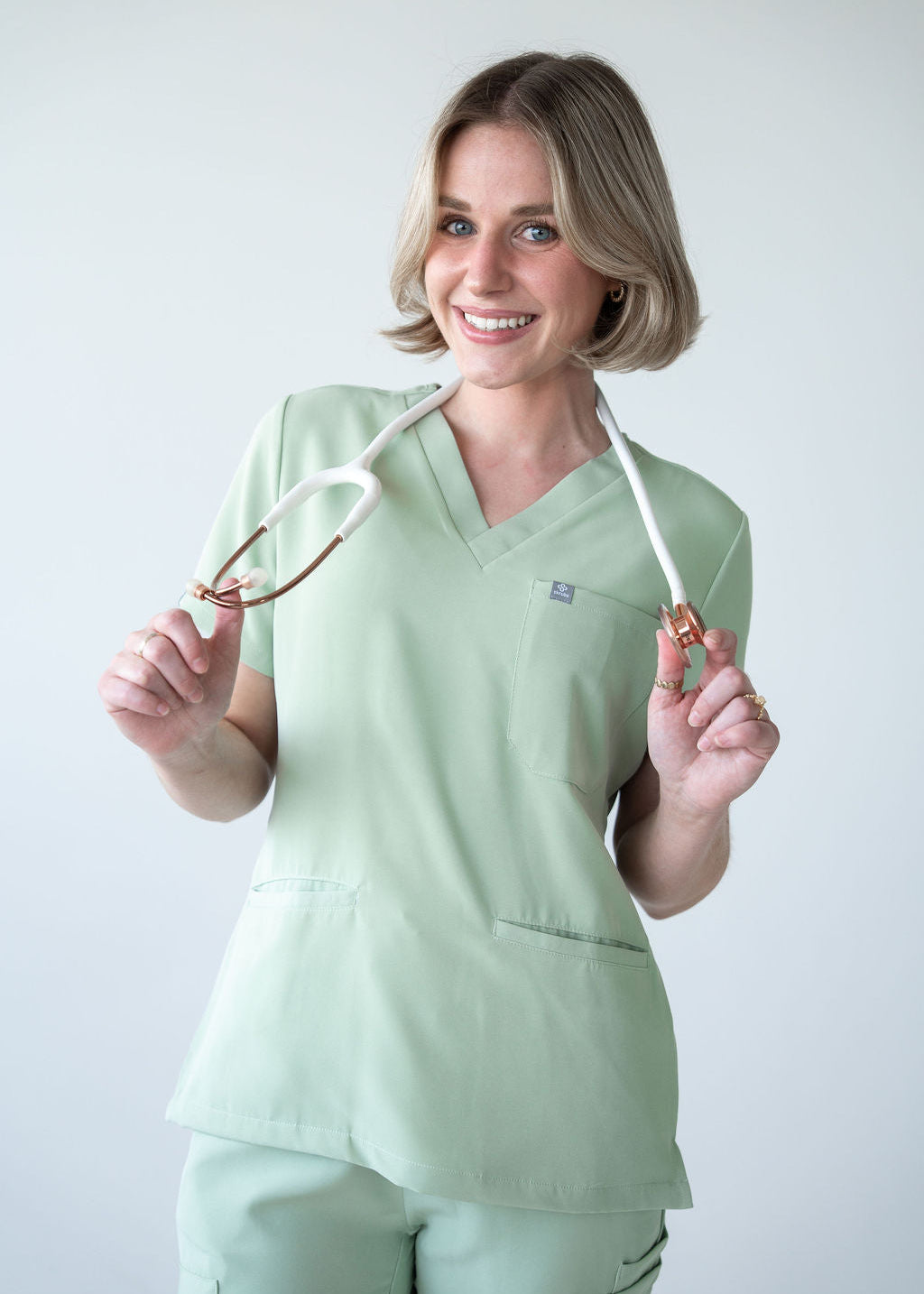 Practical Three-Pocket Scrub Top