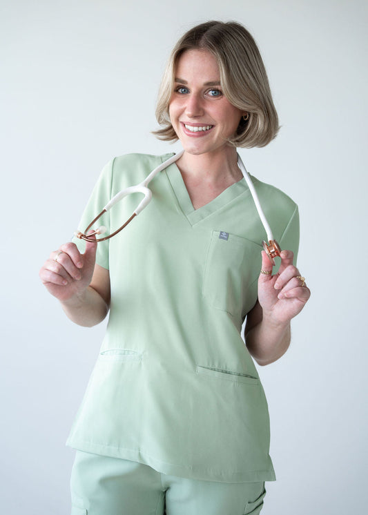 Practical Three-Pocket Scrub Top