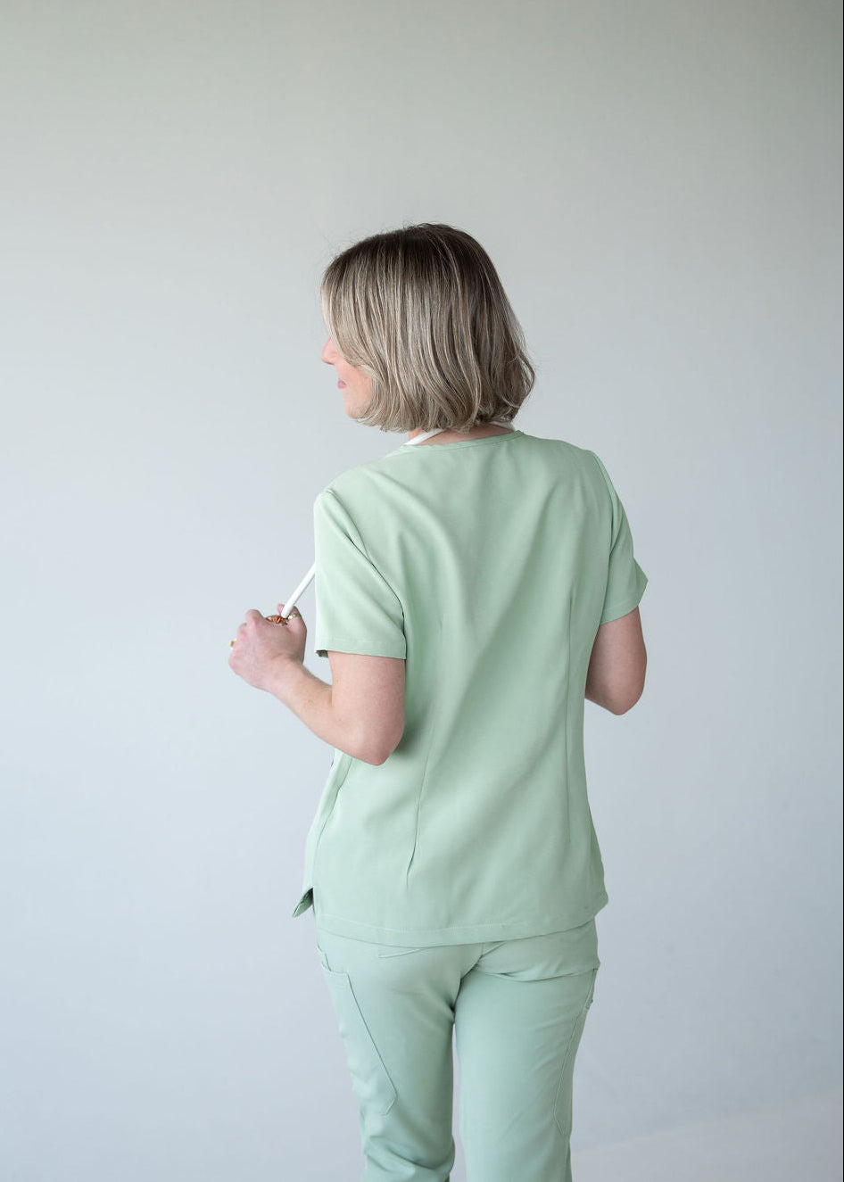 Practical Three-Pocket Scrub Top