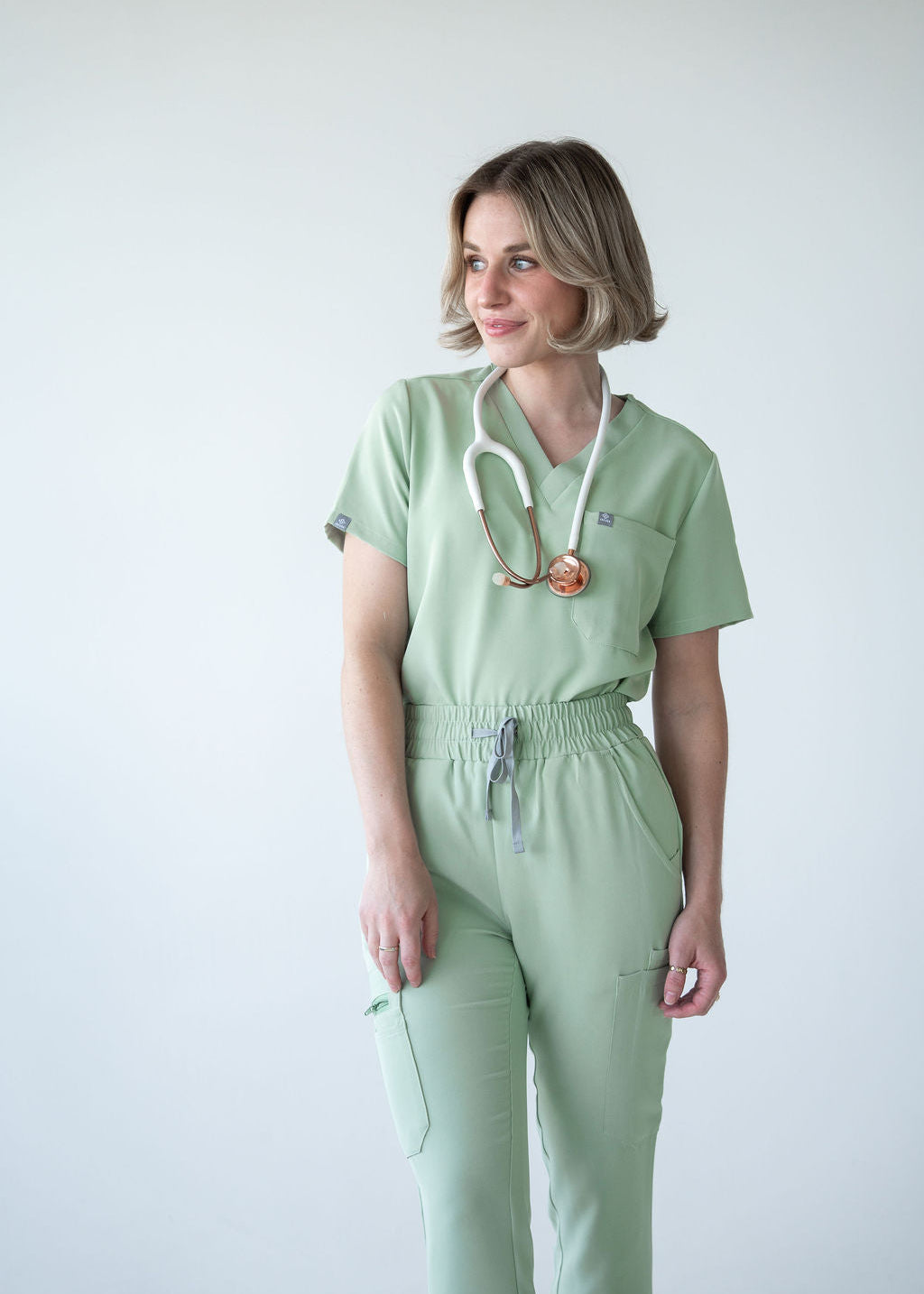 Practical Three-Pocket Scrub Top