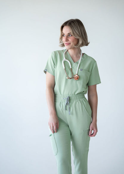 Practical Three-Pocket Scrub Top