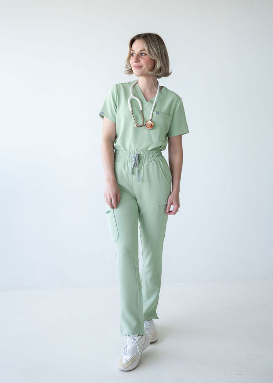 Chic Straight Leg Scrub Pants