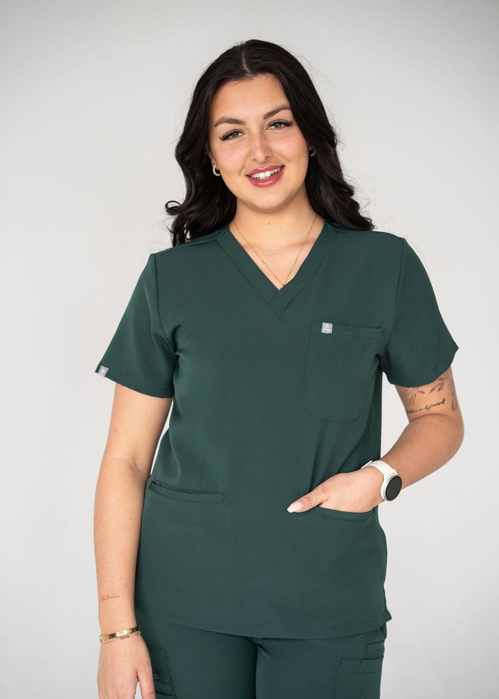 Practical Three-Pocket Scrub Top