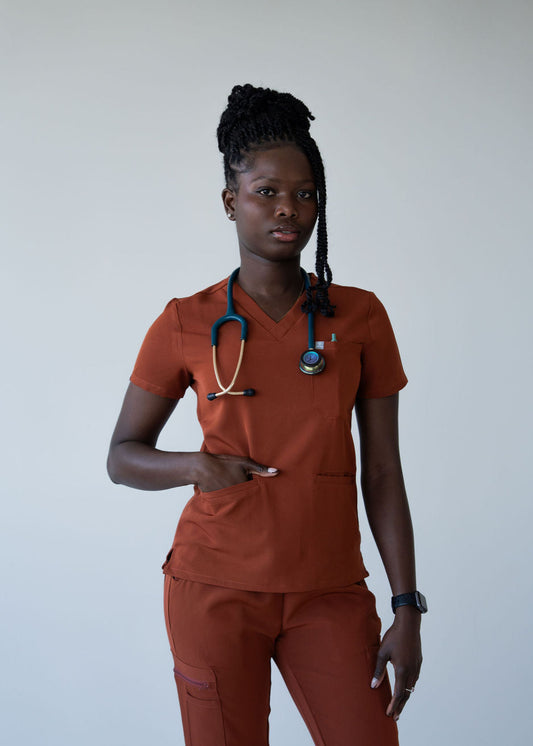 Practical Three-Pocket Scrub Top