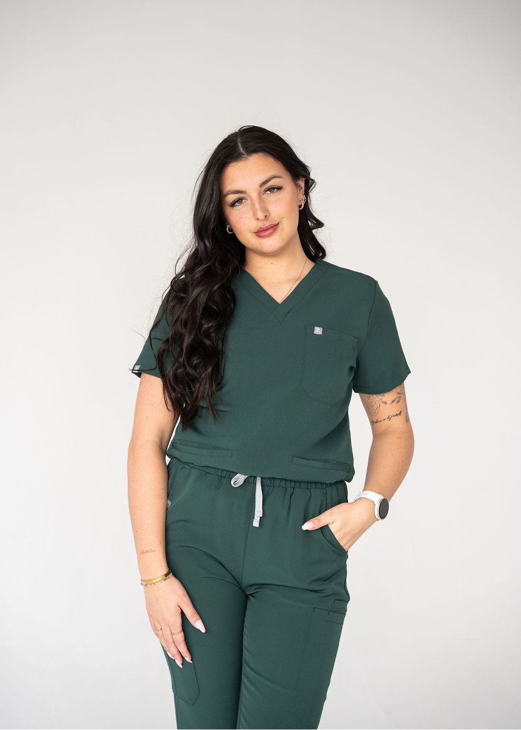 Practical Three-Pocket Scrub Top