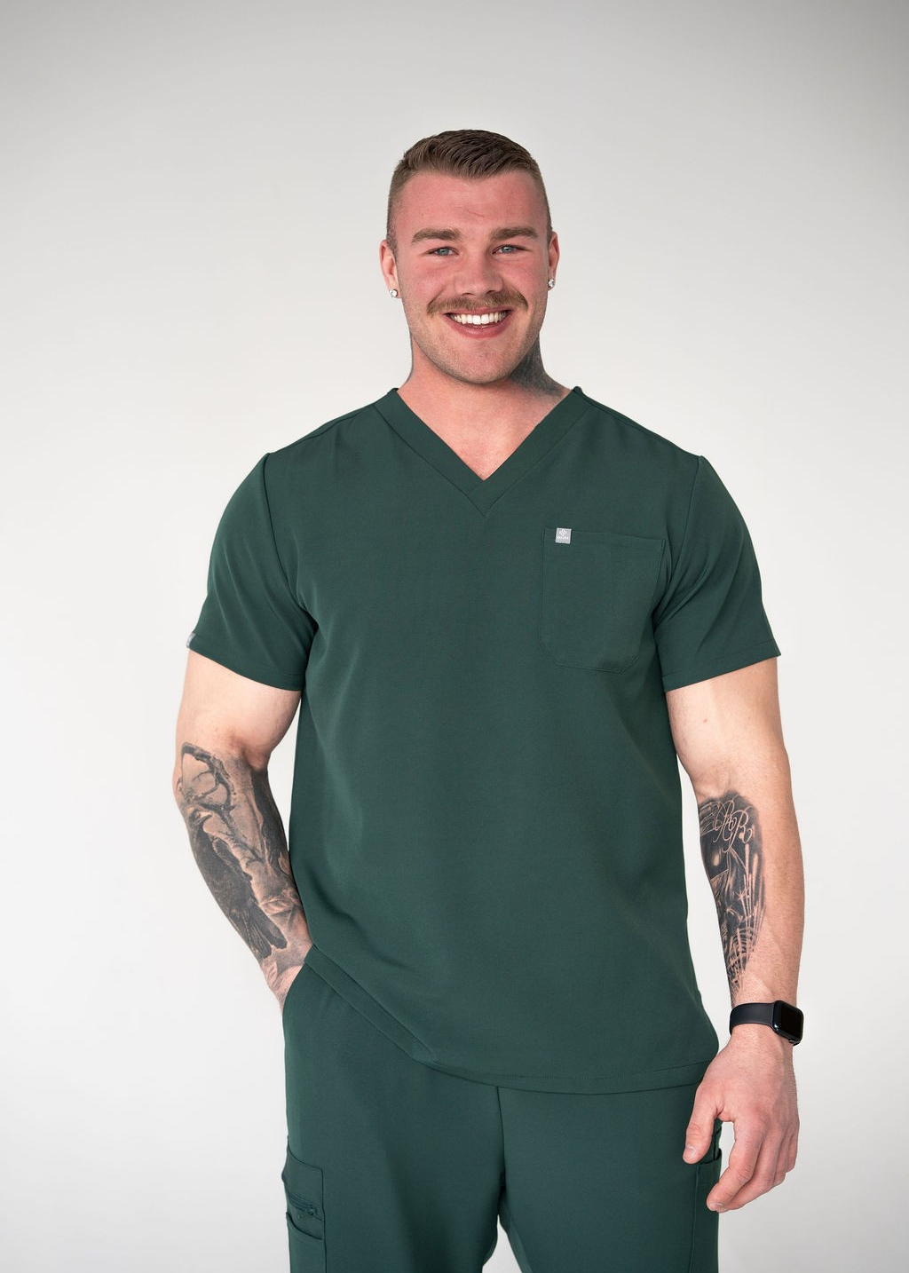 Traditional One-Pocket Scrub Top