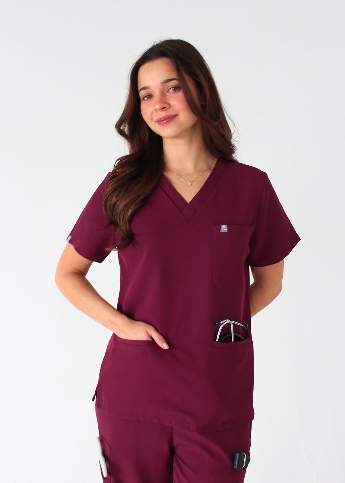 Practical Three-Pocket Scrub Top