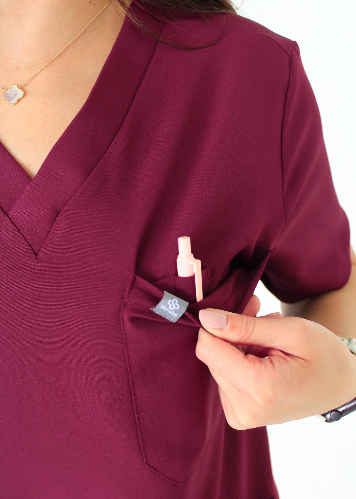 Practical Three-Pocket Scrub Top