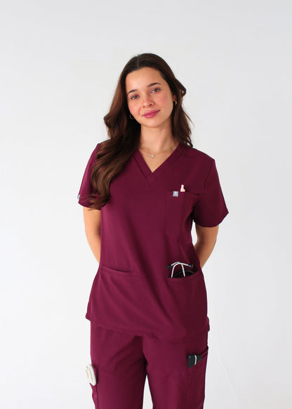 Practical Three-Pocket Scrub Top